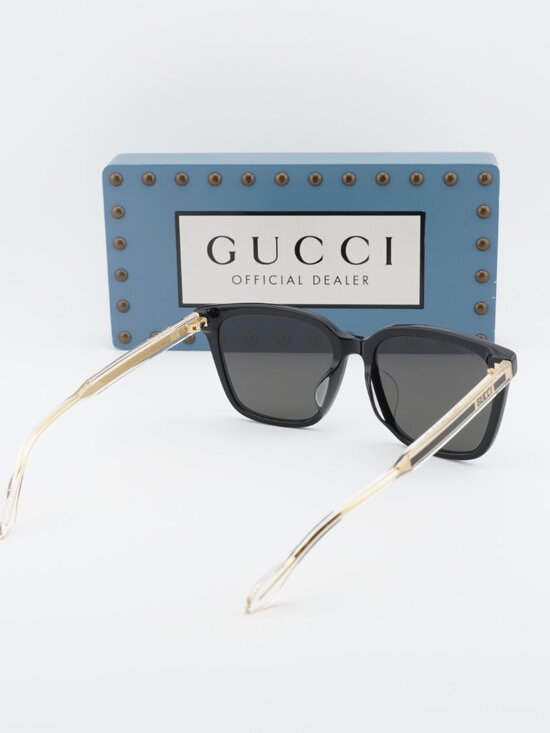 Gucci GG1121SA 001 Square Sunglasses - Black/Grey main image 4